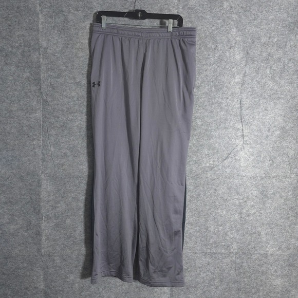 Under Armour Athletic Track Pants Mens Gray Loose Fit Training Gym LG Large - Picture 1 of 15